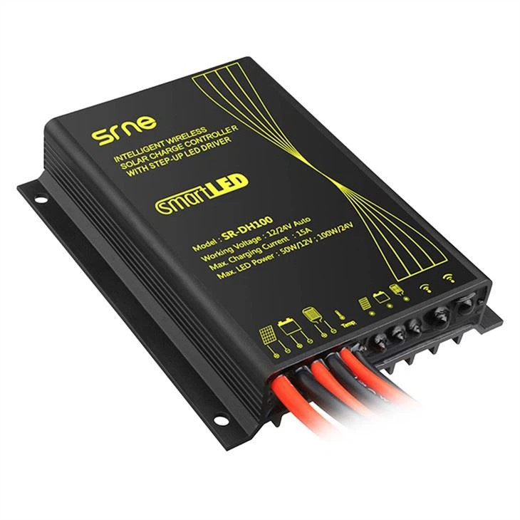 SRNE SR DH60 12V 24V Solar Charge Controller 10A Intelligent Wireless Solar Charge Controller with Step up LED Driver IP68